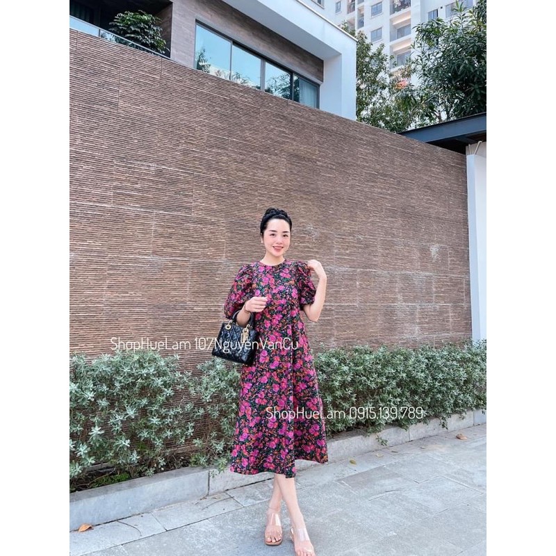 [Mã FATHANG5 giảm 10K đơn 50K] Đầm suông hoa tay bồng cổ tròn{free ship} váy maxi suông dáng dài | BigBuy360 - bigbuy360.vn