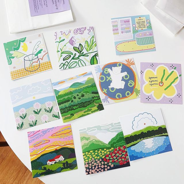 Set 5 Tấm Postcard Trang Trí Đáng Yêu