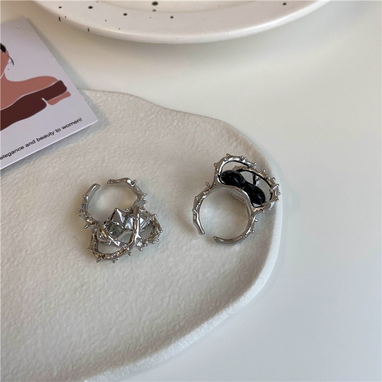 Nhẫn Hở Hình Trái Tim Phong Cách punk Thời Trang