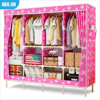 Tủ Quần Áo 4 Buồng Khung Gỗ Cao Cấp