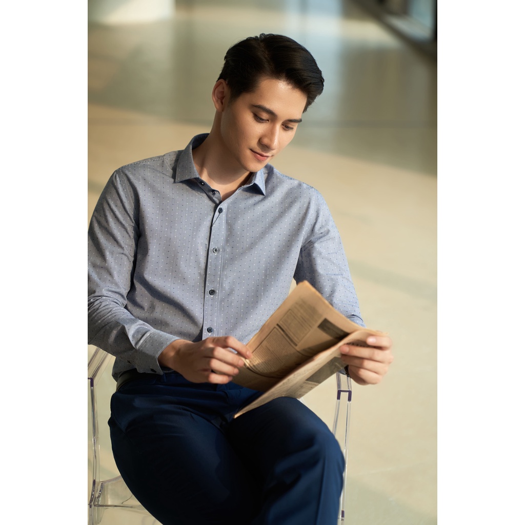 Áo Sơ Mi Nam Dài Tay Hoạ Tiết Đẹp Thoáng Mát Thấm Hút Mồ Hôi DGC Selection - SASDBA28M