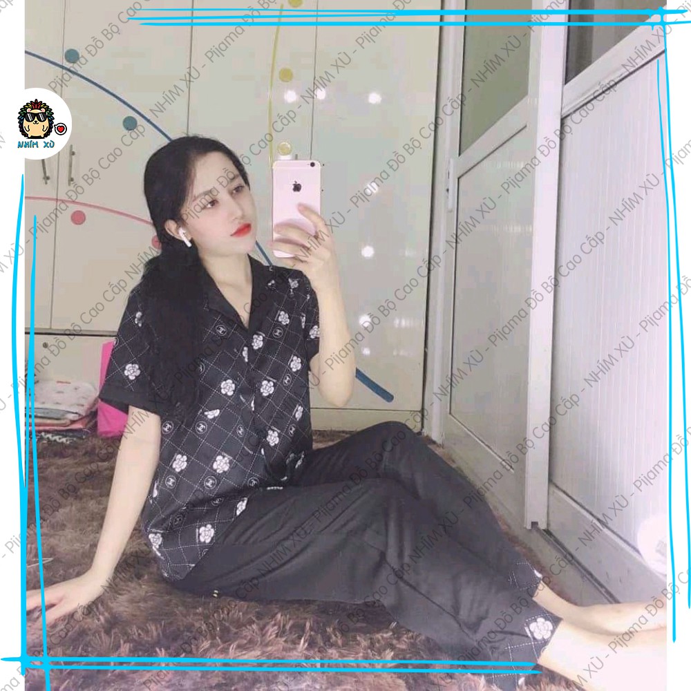Đồ Bộ Ngủ Pijama Mặc Nhà Áo Tay Ngắn Quần Dài Vải Satin Hàn Quốc CC | BigBuy360 - bigbuy360.vn
