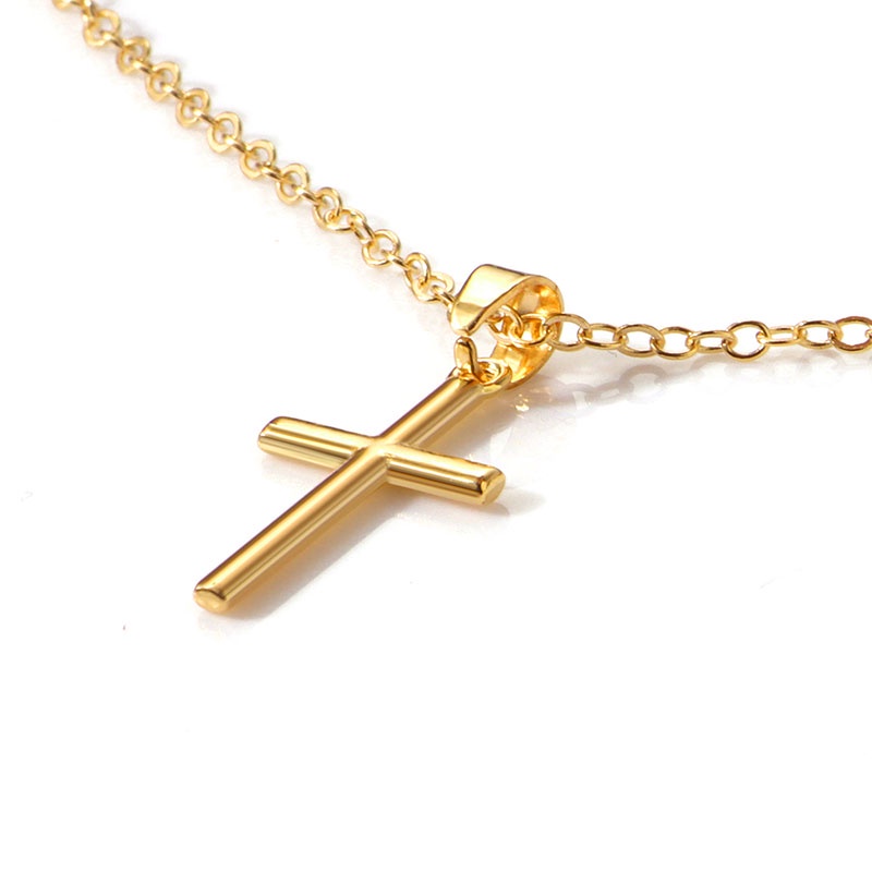 Vòng cổ chuyền chữ thập bằng thép titan phong cách đơn giản cho nam và nữ