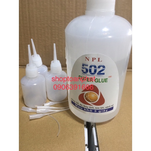 Combo Keo 502 (500g), keo dán gỗ, sắt, da, kim khí, sành sứ