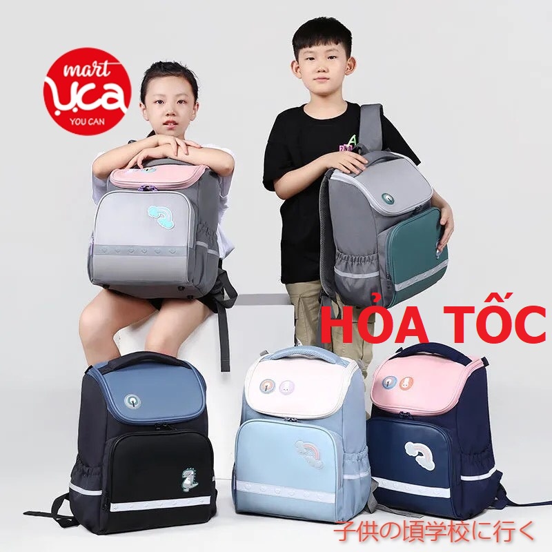 Balo tiểu học OUDELE túi sách cho bé cặp đi học đồ dùng học tập hỗ trợ cho trẻ Balo trẻ em chống gù siêu nhẹ Uca Mart