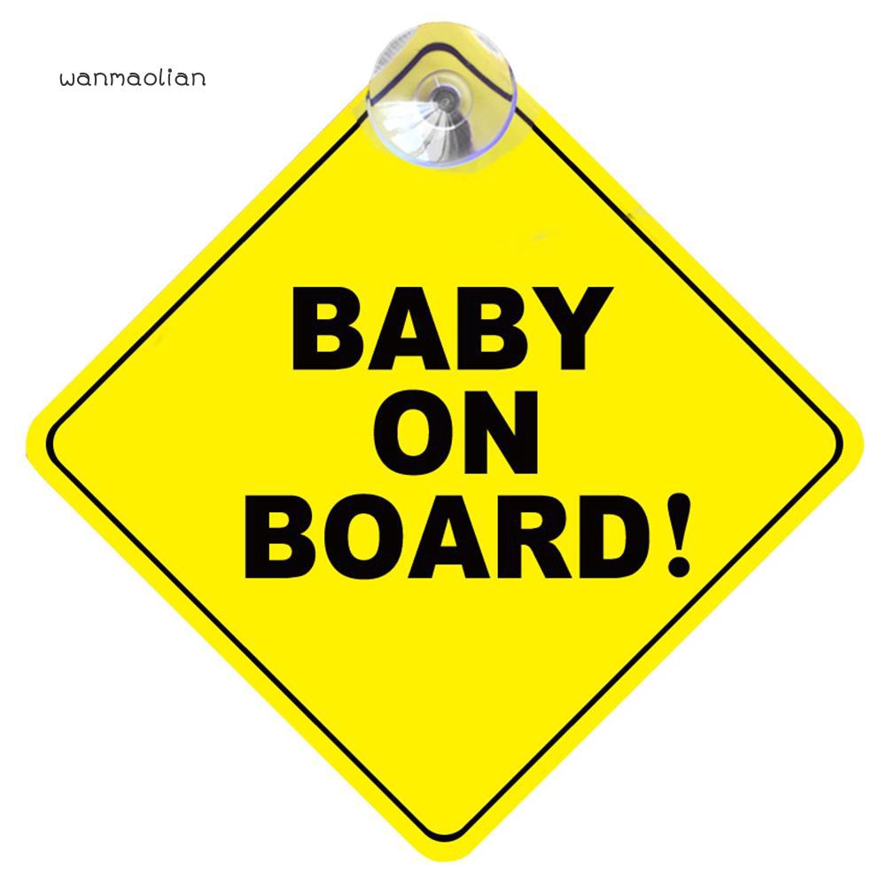 ★Miếng Dán Trang Trí Xe Hơi In Chữ Baby On Board WarnSafety