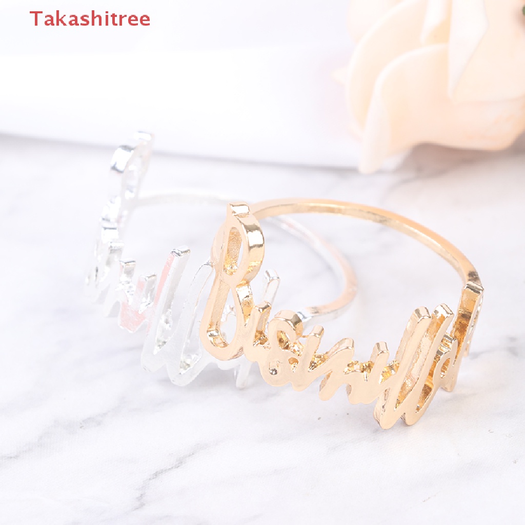 (Takashitree) Nhẫn Đựng Khăn Ăn Bằng Kim Loại In Chữ Cái Tiếng Anh Trang Sức Phòng Khách Sạn Nhà Hàng
