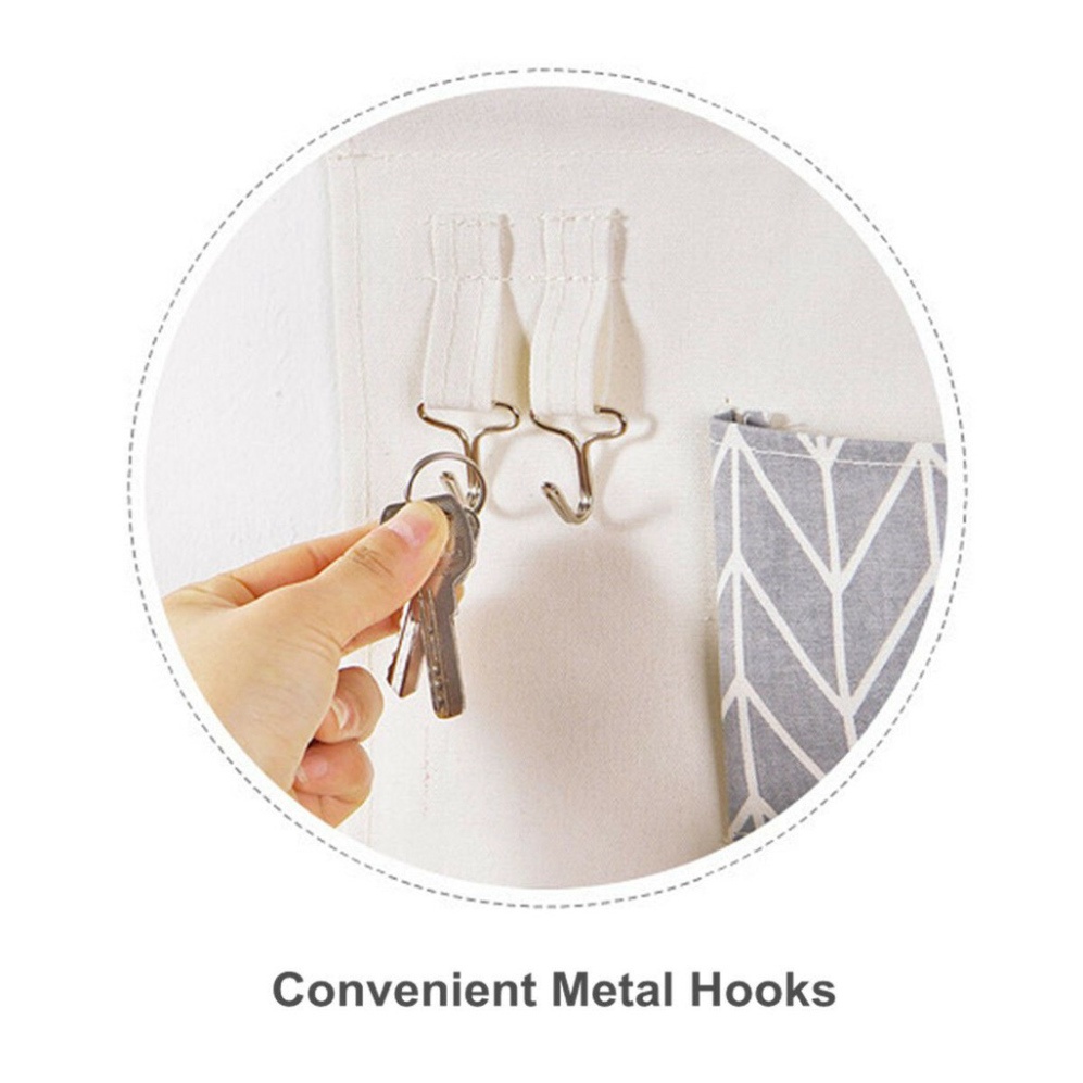 Túi Treo Đồ 7 NGĂN Lúa Mạch Decor Hiện Đại - Khung Vải Treo Nhiều Ô Trang Trí Phòng Ngủ, Quán Cà Phê