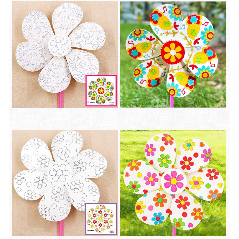 COMBO ĐỒ CHƠI CHONG CHÓNG KÈM MÀU - CHO BÉ TẬP TÔ MÀU