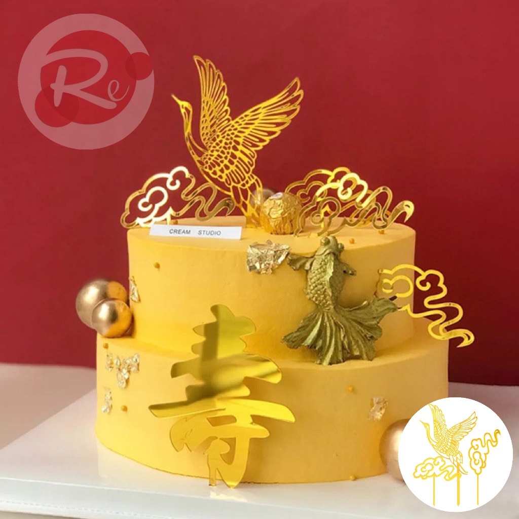 [SIÊU RẺ❤️] – meka Hạc và Đám mây - Trang trí bánh sinh nhật bánh kem