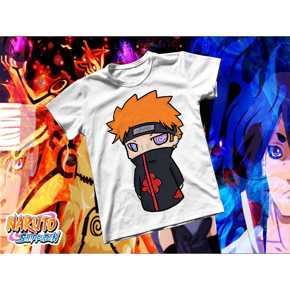 Áo thun Cotton Unisex - Anime - Naruto - Paint chibi