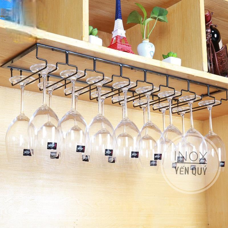 60 - 70 - 80 CM GIÁ TREO LY RƯỢU VANG ÚP NGƯỢC MÀU ĐEN LOẠI DÀI 22.5 CM