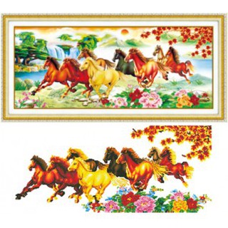 Tranh đính đá mã đáo thành công , kt: 110x50 cm