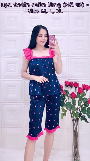 Satin cúp ngực quần lửng tay cánh tiên | BigBuy360 - bigbuy360.vn