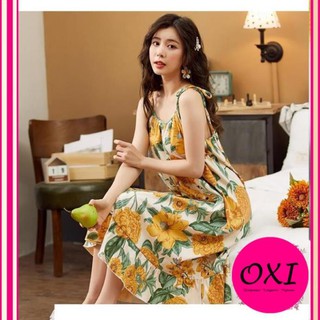 Váy 2 Dây mặc hè cực mát - Váy mặc nhà ngủ dễ thương, phong cách tiểu thư B45