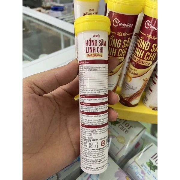 Viên sủi hồng sâm linh chi tub 20 viên