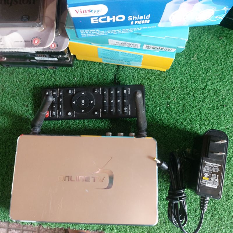 Android box OnlineTV V9 có Wifi, Ethernet, HDMI đầy đủ phụ kiện đẹp 90%