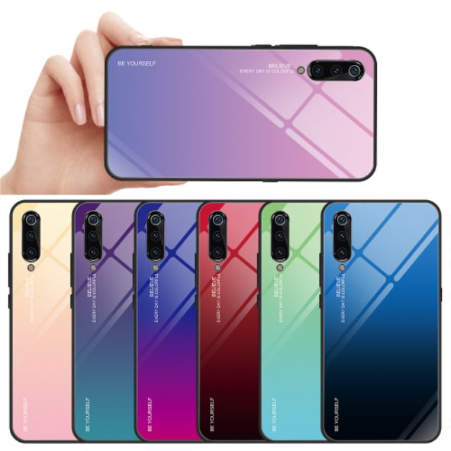 Ốp lưng kính đa sắc Xiaomi Mi 9 FREESHIP Từ 50k thời trang cao cấp