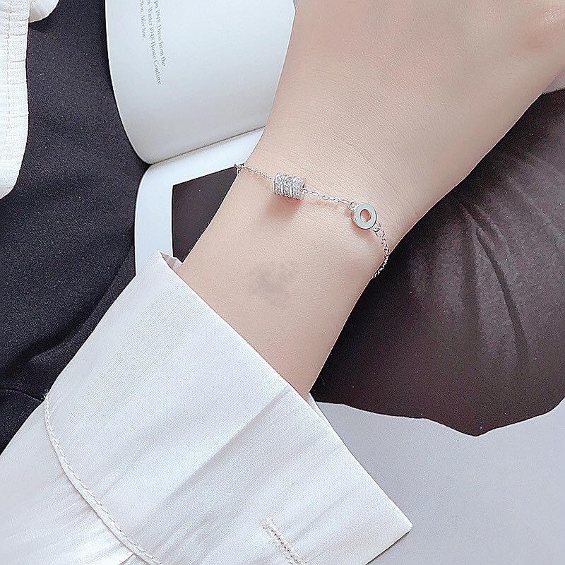 Vòng Tay Lắc Tay Bạc xi Nữ Sang Trọng Khí Chất Phong Cách Hàn Quốc Đẹp  -  Hồng Thái Jewelry