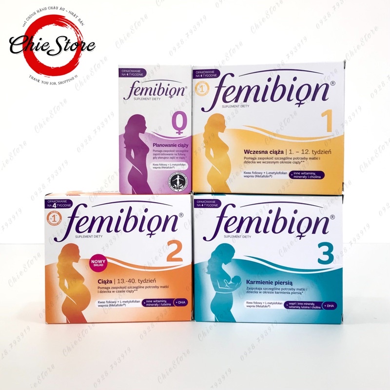 FEMIBION-Vitamin tổng hợp cho bà bầu số 0,1,2,3