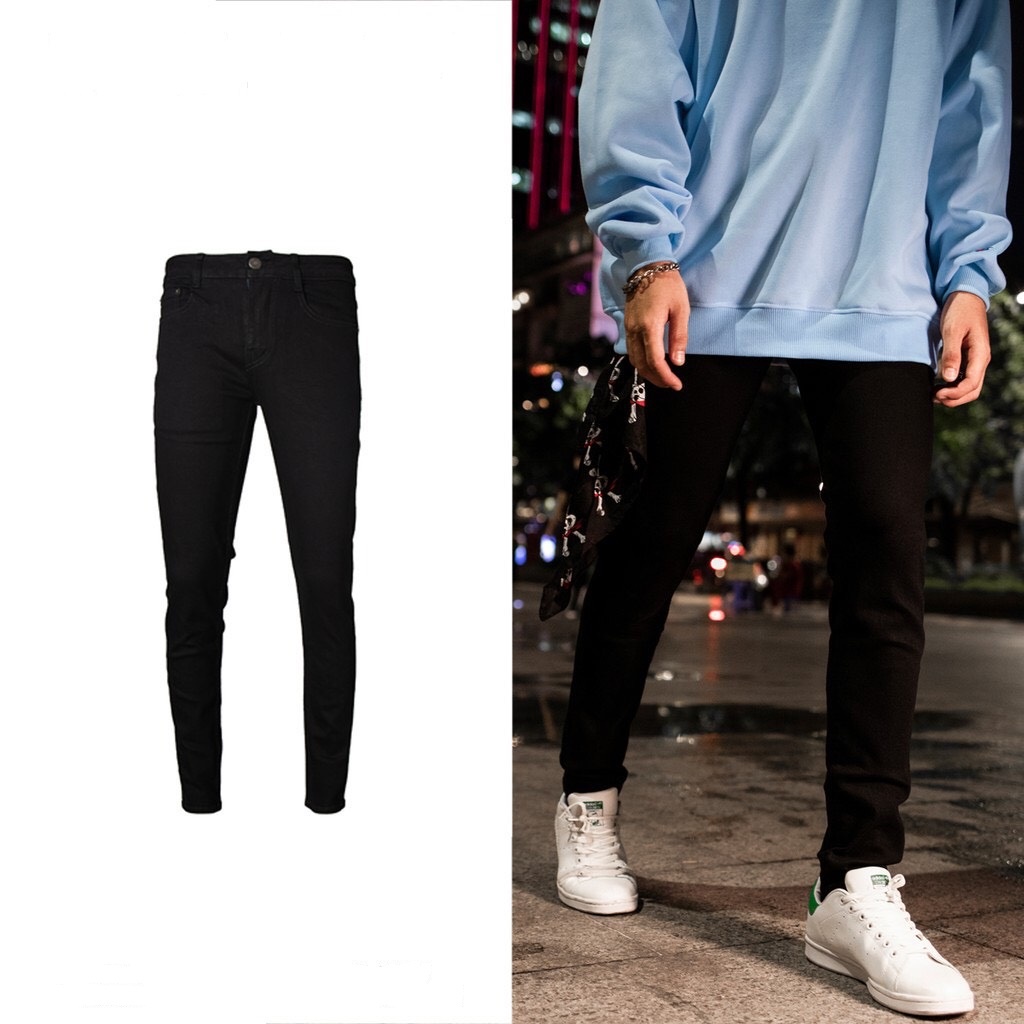 [FreeShip + Xả Khỏ] Quần Jean Nam Đen Trơn Vải Co Giãn, Không Phai Màu Dáng Skinny Trẻ Trung Năng Động - J01 | BigBuy360 - bigbuy360.vn