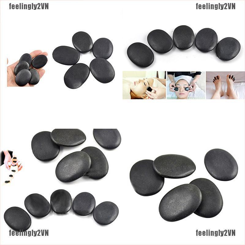 [Hàng mới về] Set 7 viên đá massage màu đen 3x4cm