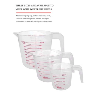 [CHOO] Mesauring Cup Transparent Baking Scale Container Plastic Washable Measuring Accessory for Kitchen