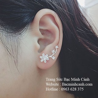 Bông tai bạc hoa mai
