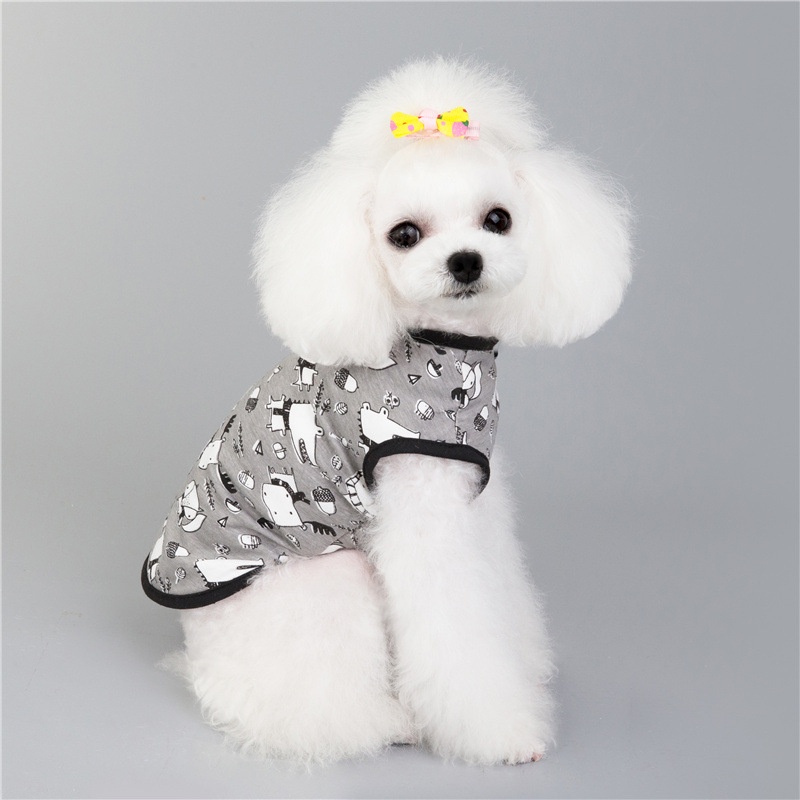Dễ Thương Động Vật Patten T-Shirt Dog Quần Áo Vest Cho Chó Nhỏ Con Chó Con Mèo Đồ Ngủ Chihuahua Yorkie Pháp Bulldog Quần Áo T-Shirt Pug