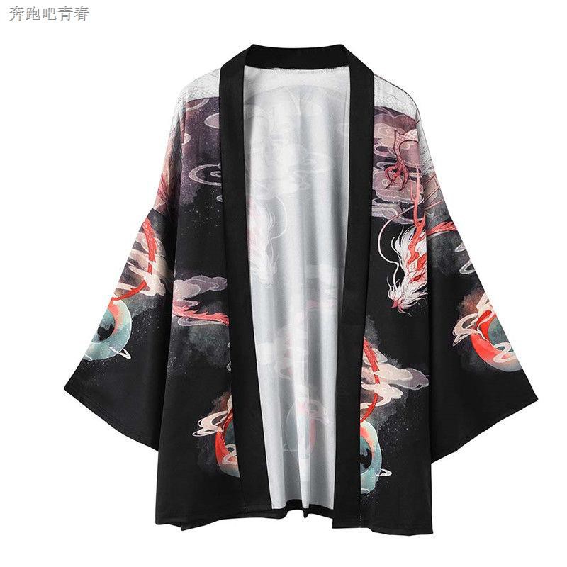 Áo Khoác Cardigan Mỏng In Hình Chim Hạc Kiểu Trung Hoa Cá Tính Cho Nam