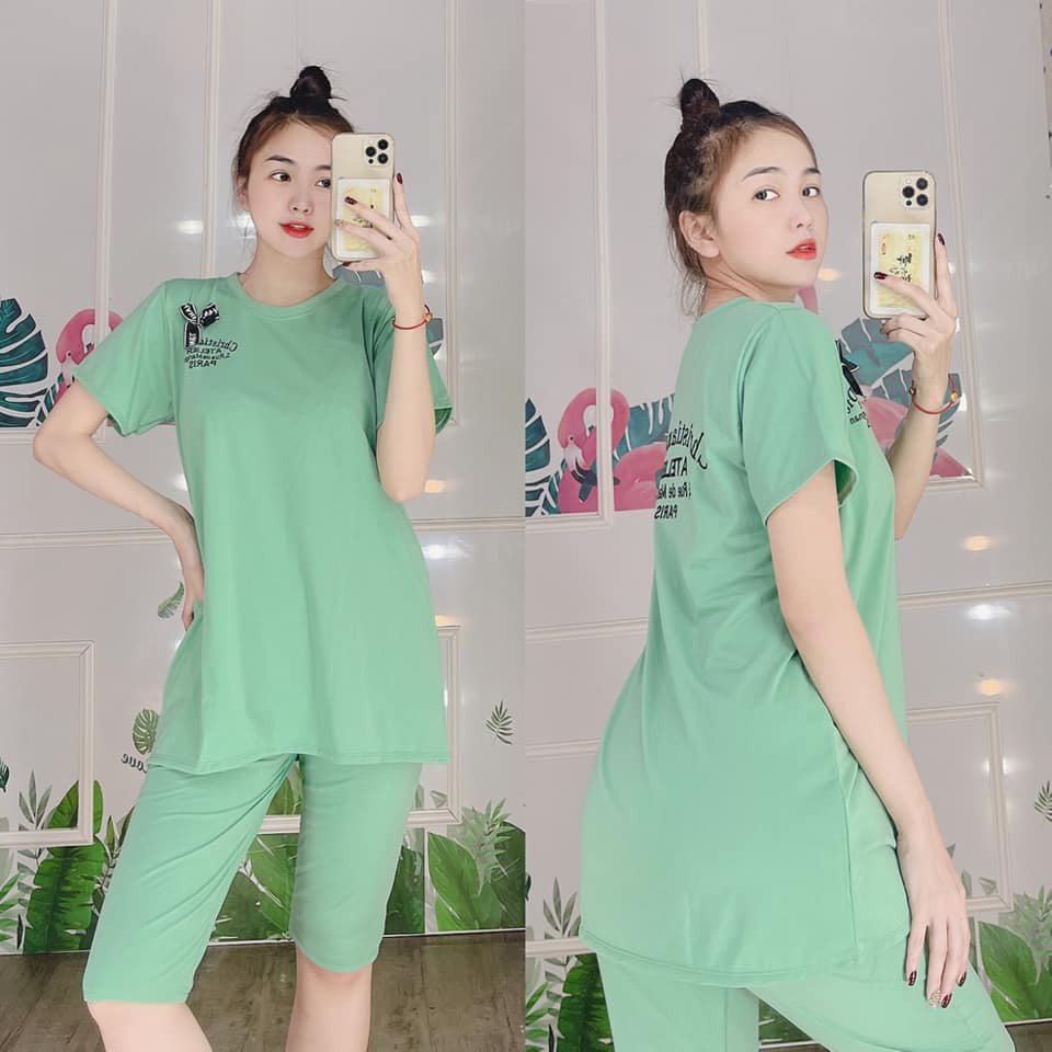 [NEW] Set Cotton Lửng Mùa Hè - Họa Tiết Chữ Đơn Giản - Sản Phẩm Y Hình