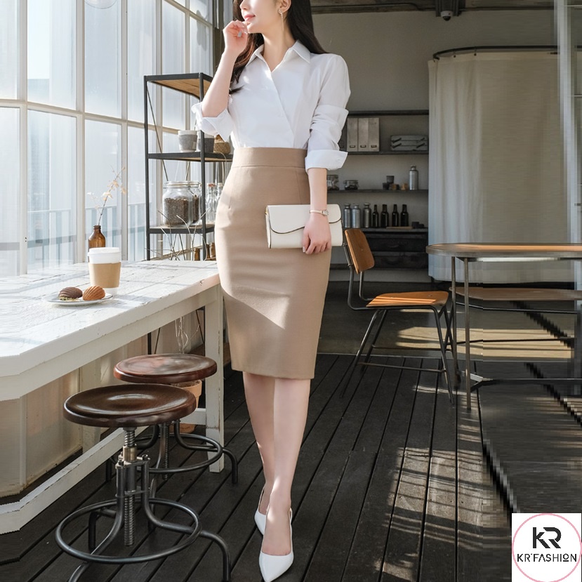 Chân váy dài công sở KRfashion SK2106 Hàn Quốc bút chì đẹp cạp cao 2 lớp, váy nữ dài ôm midi đen cao cấp dáng dài | BigBuy360 - bigbuy360.vn