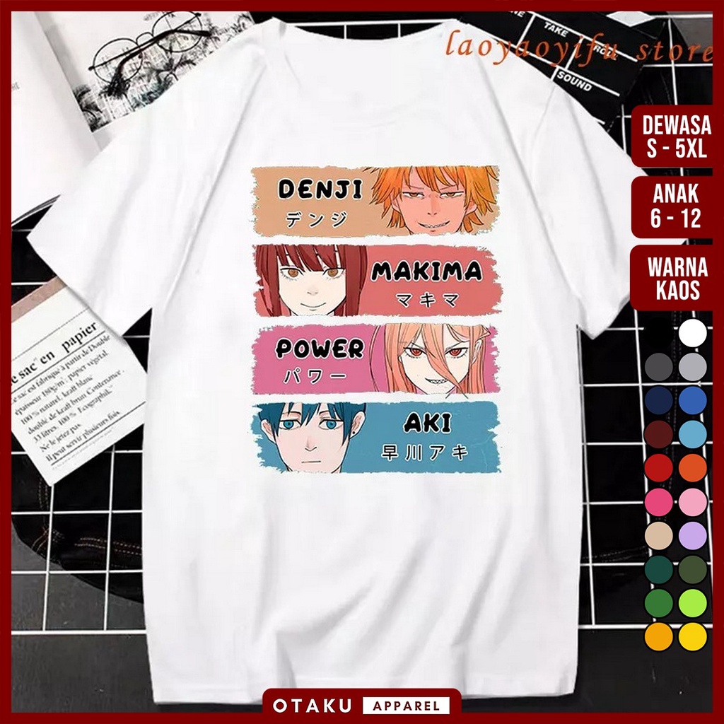 Áo Thun Tay Dài In Hoạt Hình Chainsaw MAN 03 Denzen power makima aki Nhật Bản Thời Trang unisex Áo Thun Tay Dài In Hình Hoạt Hình Nhật Bản Dumbo Dành Cho Trẻ Em Người Lớn Và Trẻ Em