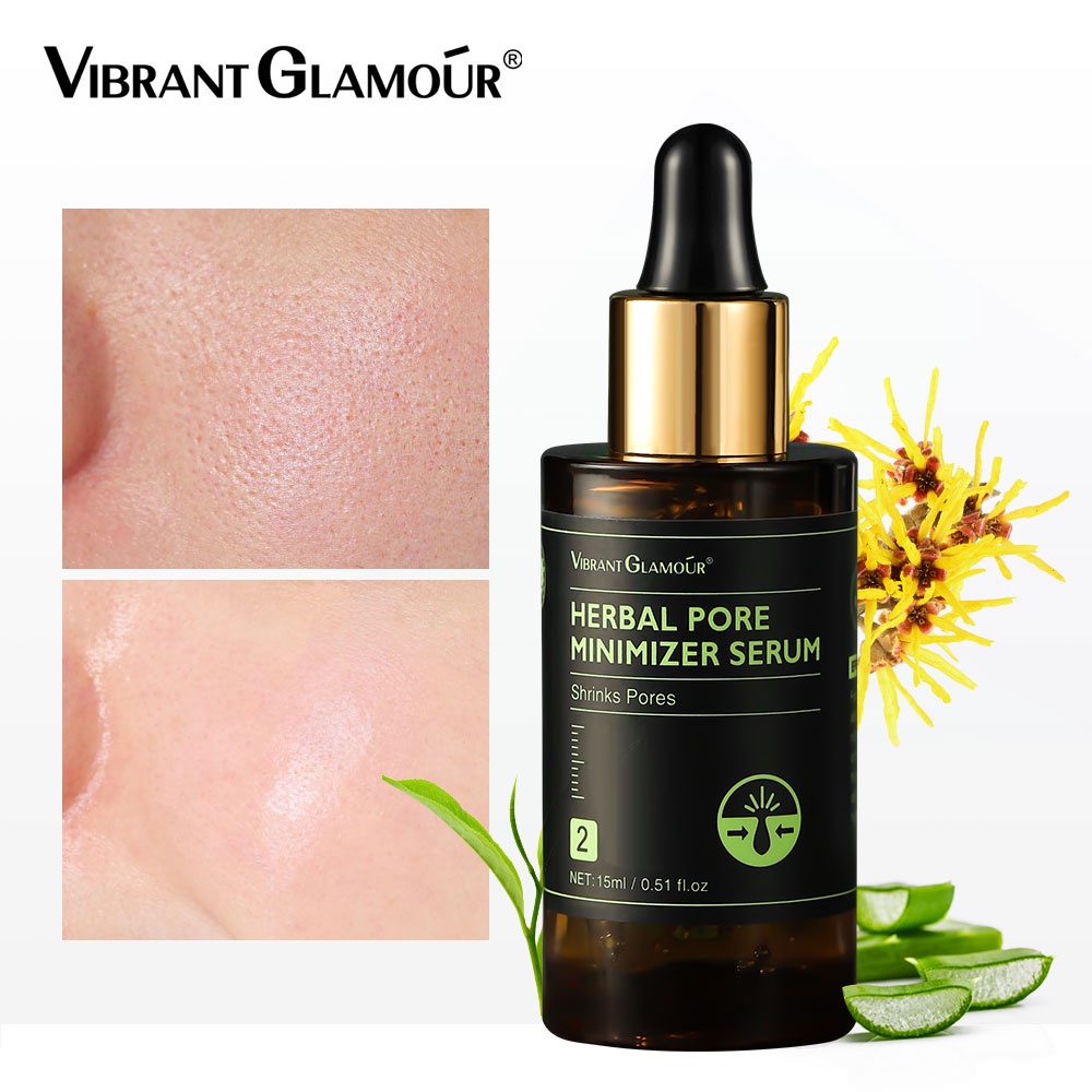 Serum thảo dược VIBRANT GLAMOUR se khít lỗ chân lông dưỡng ẩm kiềm dầu dưỡng da mềm mịn săn chắc 15ml