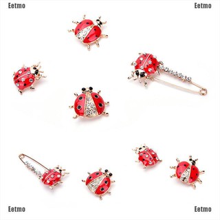 (Eetmo) Red Ladybug Animal Enamel Design Brooch Pin Fashion Jewelry For Women Hot Sale