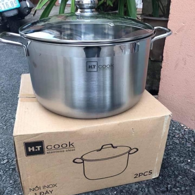 NỒI LUỘC GÀ INOX SZ TO KLINS 30cm TO DÀY DẶN ĐẸP VÙNG KÍNH