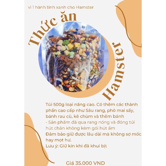 Thức ăn ngon siêu dinh dưởng 500g cho Hamster