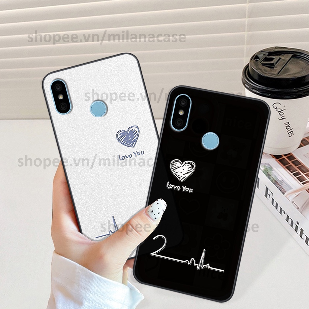 Ốp Xiaomi Redmi 6 Pro / Mi A2 Lite in hình caro trái tim siêu đẹp, siêu nét đầy phong cách cá tính
