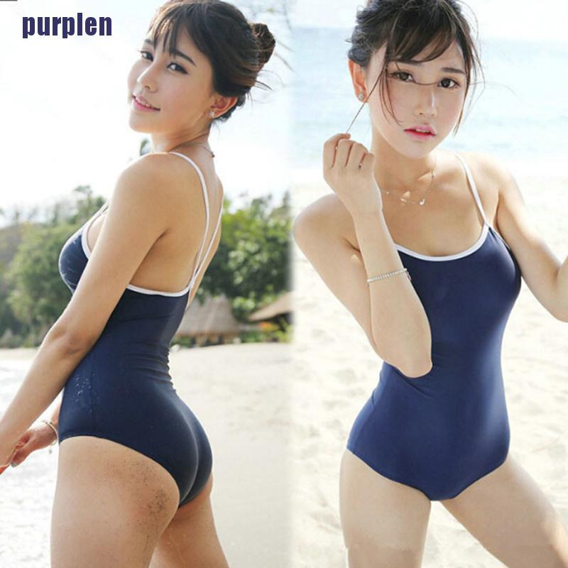Bộ Đồ Bơi Một Mảnh Hai Dây Phong Cách Sukumizu Nhật Bản Cho Nữ