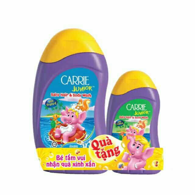 Sữa tắm toàn thân cho bé Carrie Junior 280g tặng thú tắm cho bé