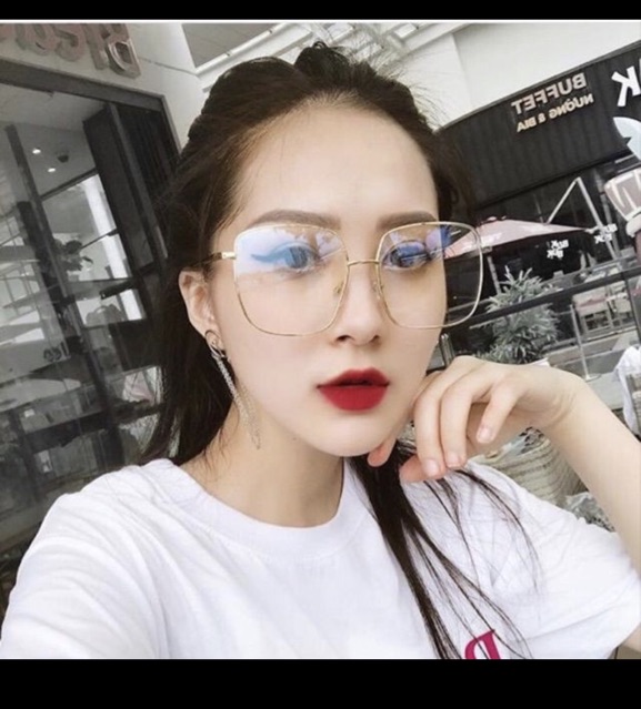 Gọng kính kim loại vuông bản to loại KL2