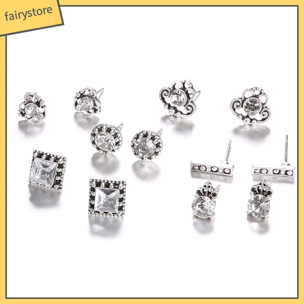 Set 6 đôi khuyên tai họa tiết Bohemian thời trang