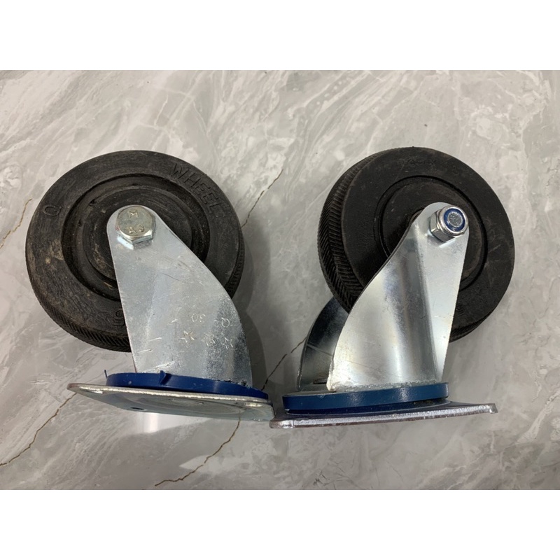 Bánh xe phi 125mm cao su đen chịu tải trọng lớn