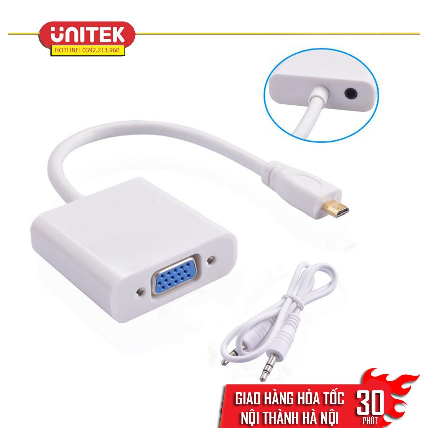 Cáp chuyển Micro HDMI sang VGA có âm thanh