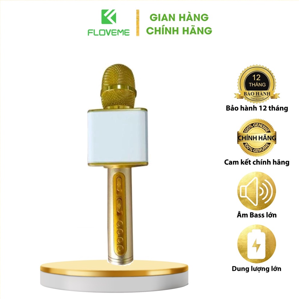 Micro Karaoke Bluetooth Floveme - SD08 Cấm Tay, Kết nối không dây, Âm thanh chân thật, loa to, bass chuẩn, pin 2600mah