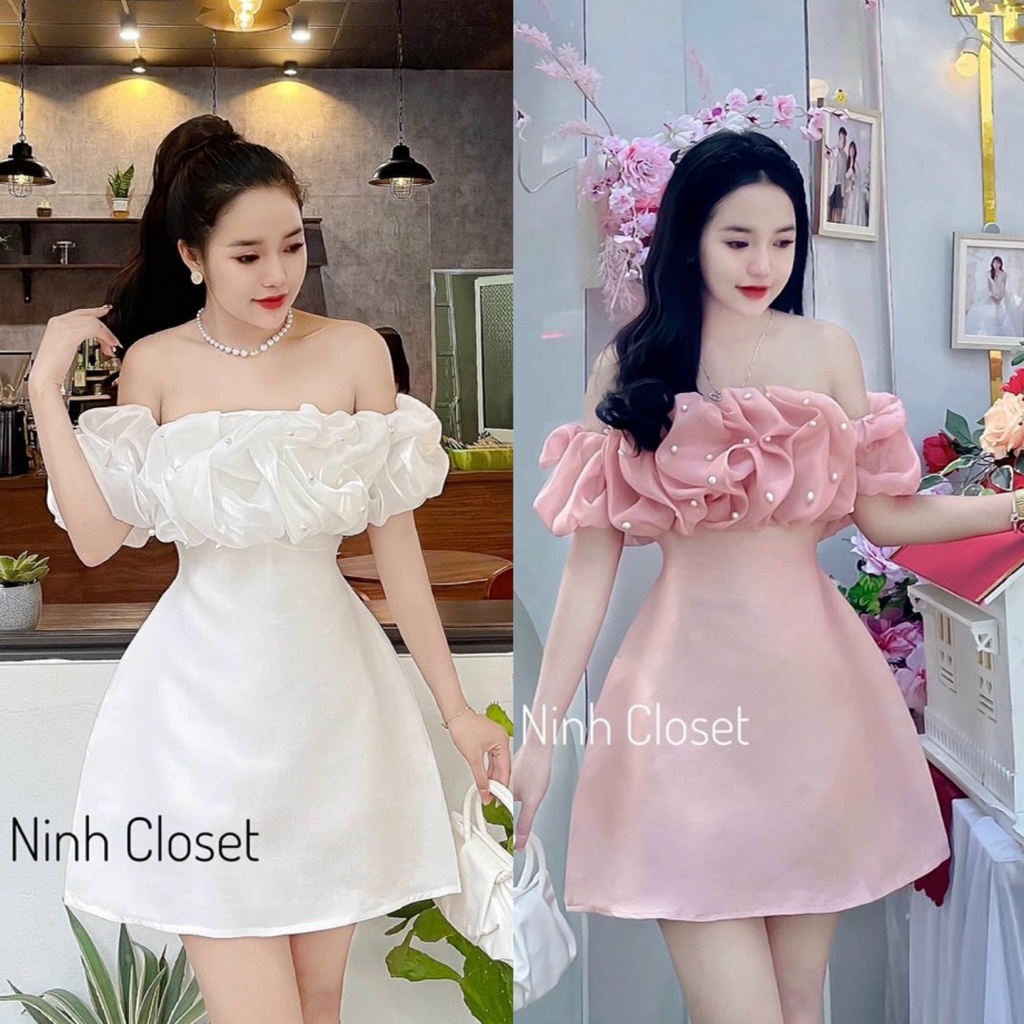 Đầm váy nữ voan tơ đính cườm sang chảnh, xinh xắn dành cho các nàng mang đi dự tiệc