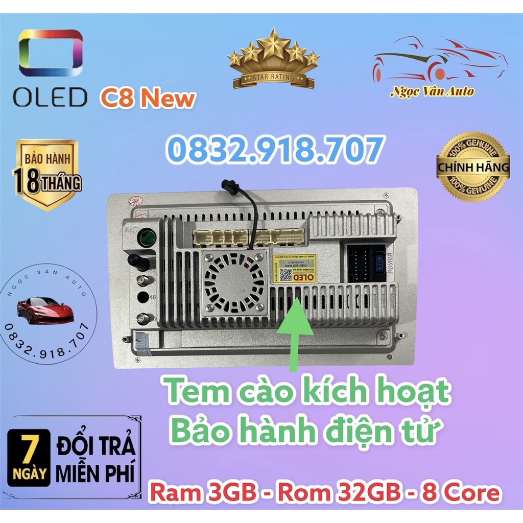 Màn hình android OLED C8 New theo xe innova 2007 - 2013 ĐH cơ  kèm dưỡng và jack nguồn zin theo xe