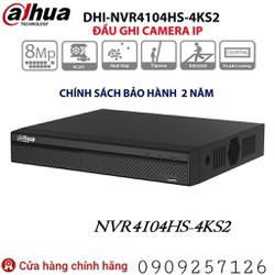 Đầu ghi 4 kênh IP Dahua DHI-NVR4104HS-4KS2/L (hàng chính hãng DSS bảo hành 24 tháng)