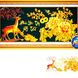 Tranh đính đá Phúc lộc thọ hỷ tài Df358