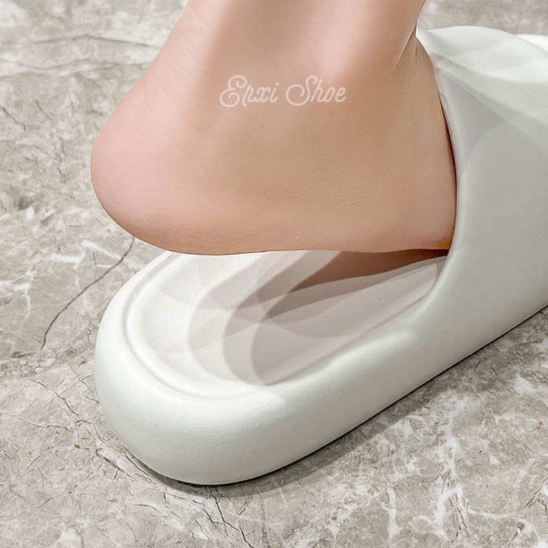 Oeggeo shop Dép Đi Trong Nhà Đế Dày Màu Trơn Chống Trượt Cho Nam Và Nữ